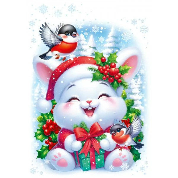 Открытая планета/Наклейки оформительские. Новогодний зайчик/90001238/
