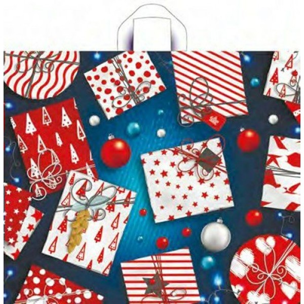 Тико/Пакет полиэтиленовый с петлевой ручкой. Новодний. Яркие подарки/600 х 500/ПТЛ49710/