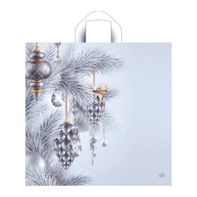 Тико/Пакет полиэтиленовый с петлевой ручкой. Новогодний. Серебряное сияние/440 х 420/ПТЛ61304/ Тико/Пакет полиэтиленовый с петлевой ручкой. Новогодний. Серебряное сияние/440 х 420/ПТЛ61304/