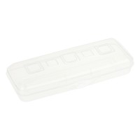 Пенал 1 отделение пластиковый футляр 210х90х40мм прозрачный ПН30 Стамм  324165