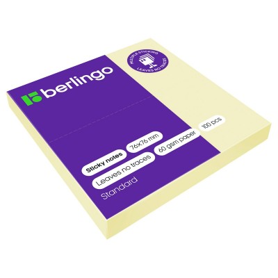 Блок клей 76х76 100 листов Standard желтый HN7676SGe Berlingo 218789 Блок клей 76х76 100 листов Standard желтый HN7676SGe Berlingo 218789