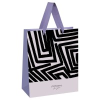 MESHU/Пакет бумажный ламинированный. Black stripes 180 х 230 х 100 мм/MS_66124/