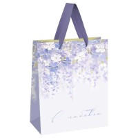 MESHU/Пакет бумажный ламинированный. Purple flowers 260 х 320 x 120 мм/MS_66184/