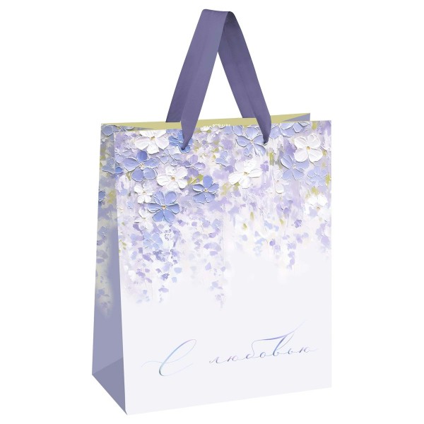 MESHU/Пакет бумажный ламинированный. Purple flowers/260 х 320 x 120/MS_66184/