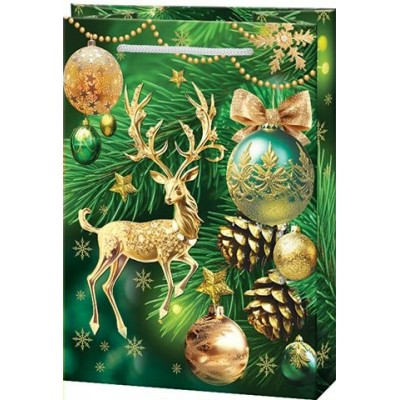 Мир открыток/Пакет бумажный ламинированный. Новогодний/135 х 180 х 60/10205047/