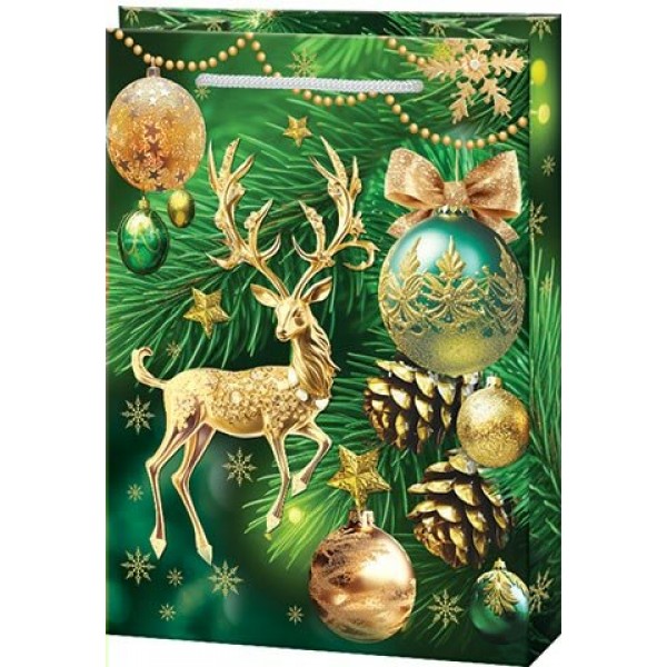 Мир открыток/Пакет бумажный ламинированный. Новогодний/135 х 180 х 60/10205047/