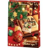 Мир открыток/Пакет бумажный ламинированный. Счастливого Нового года/260 х 327 х 136/10415075/