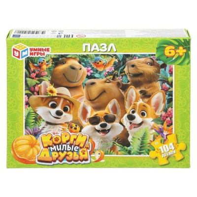 Умные игры Пазл 104  Корги. Милые друзья  Россия