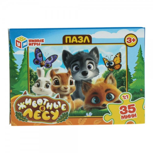 Умные игры Пазл-Мини 35  Животные в лесу  Россия