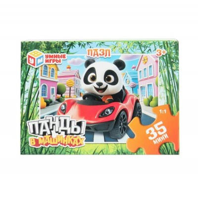 Умные игры Пазл-Мини 35  Панды в машинках  Россия