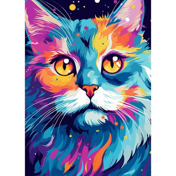 Мозаика алмазная холст на подрамнике 17х22 Яркий взгляд кота полная выкладка, 18 цветов НД-0766 Рыжий кот