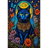 Мозаика алмазная холст без подрамника 30х40 Синяя кошка полная выкладка, 30 цветов НД-2707 Рыжий кот