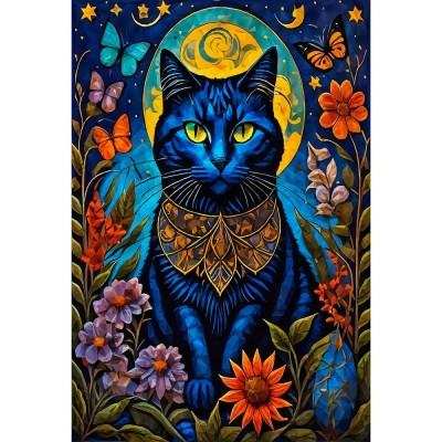 Мозаика алмазная холст без подрамника 30х40 Синяя кошка полная выкладка, 30 цветов НД-2707 Рыжий кот