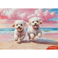 Рыжий кот Пазл 500  Веселые щенки Ф500-1735 Россия