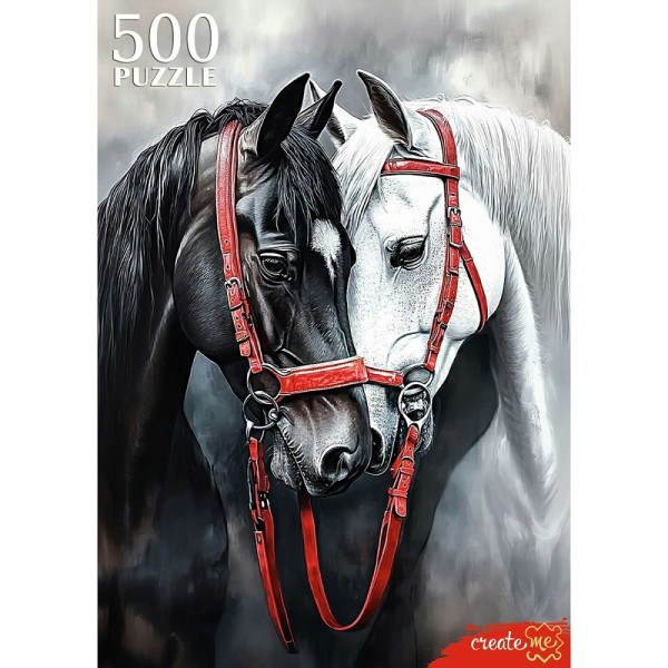 Рыжий кот Пазл 500  Влюбленные лошади Ф500-8718 Россия