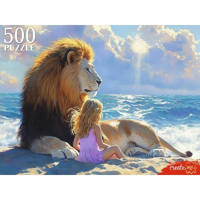Рыжий кот Пазл 500 Девочка и лев П500-8265 Россия Рыжий кот Пазл 500 Девочка и лев П500-8265 Россия