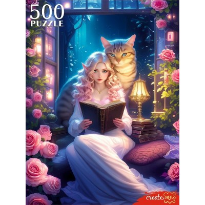 Рыжий кот Пазл 500 Девушка с котом П500-0497 Россия Рыжий кот Пазл 500 Девушка с котом П500-0497 Россия