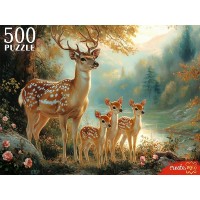 Рыжий кот Пазл 500 Олени у озера П500-7619 Россия Рыжий кот Пазл 500 Олени у озера П500-7619 Россия