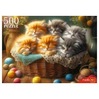 Рыжий кот Пазл 500  Спящие котята Ф500-8714 Россия