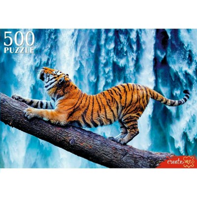 Рыжий кот Пазл 500  Тигр у водопада Ф500-8717 Россия