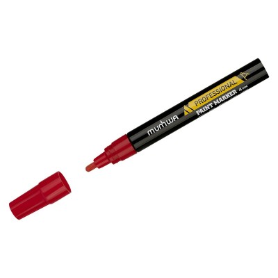 Маркер краска 4мм Professional Paint Marker красный, пулевидный, нитро-основа РРМ-03 MunHwa  377883