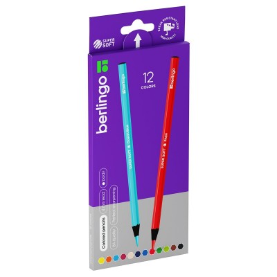 Карандаши цветные 12шт SuperSoft Blackwood 6-гранные, заточенные, картонная упаковка SS01812 Berlingo 299037 Карандаши цветные 12шт SuperSoft Blackwood 6-гранные, заточенные, картонная упаковка SS01812 Berlingo 299037