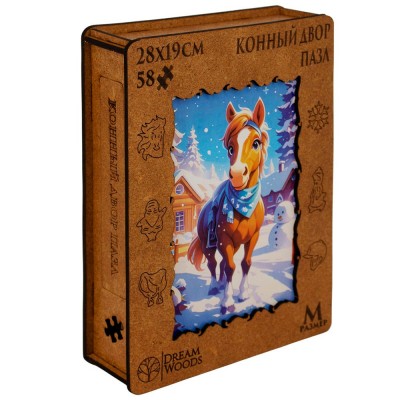 DreamWoods Пазл 58 ФигурнПазлы Конный двор/деревянные К-012 Россия DreamWoods Пазл 58 ФигурнПазлы Конный двор/деревянные К-012 Россия
