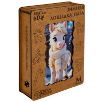 DreamWoods Пазл 60 ФигурнПазлы Зимняя лошадка/деревянные К-018 Россия DreamWoods Пазл 60 ФигурнПазлы Зимняя лошадка/деревянные К-018 Россия
