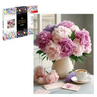 Мозаика алмазная холст на подрамнике 30х40 Букет пионов полная выкладка, 27 цветов 70845 Феникс