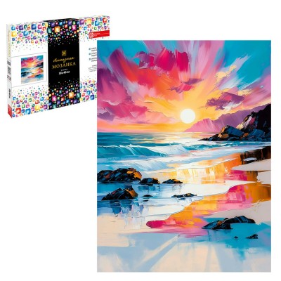 Мозаика алмазная холст на подрамнике 30х40 Море полная выкладка, 26 цветов 70849 Феникс