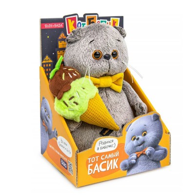 Budi Basa Игрушка  МультСериал Кот Басик с мороженым, мягкая, 19 см Ksm19-005 Россия
