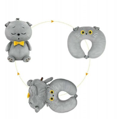 Budi Basa Игрушка   Дорожная подушка кот Басик 2 в 1/мягк, 30 см Knp30-002 Россия