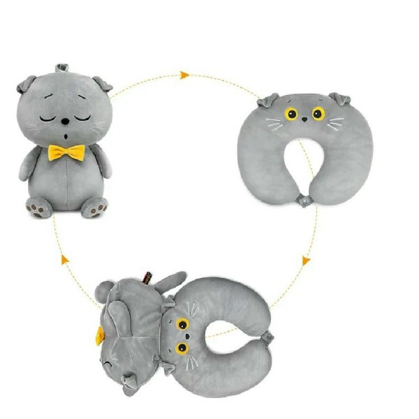 Budi Basa Игрушка   Дорожная подушка кот Басик 2 в 1/мягк, 30 см Knp30-002 Россия