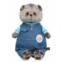 Budi Basa Игрушка   Кот Басик в комбинезоне Деним/мягкая, 22 см Ks22-296 Россия