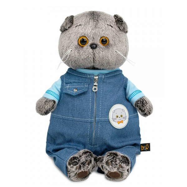 Budi Basa Игрушка   Кот Басик в комбинезоне Деним, мягкая, 22 см Ks22-296 Россия