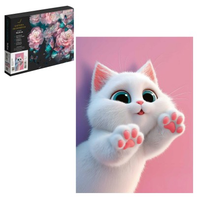 Картина по номерам холст на подрамнике 15х20 Пушистые лапки 15 цветов 71238 Феникс