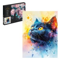 Картина по номерам холст на подрамнике 30х40 Черный котенок 20 цветов 71255 Феникс