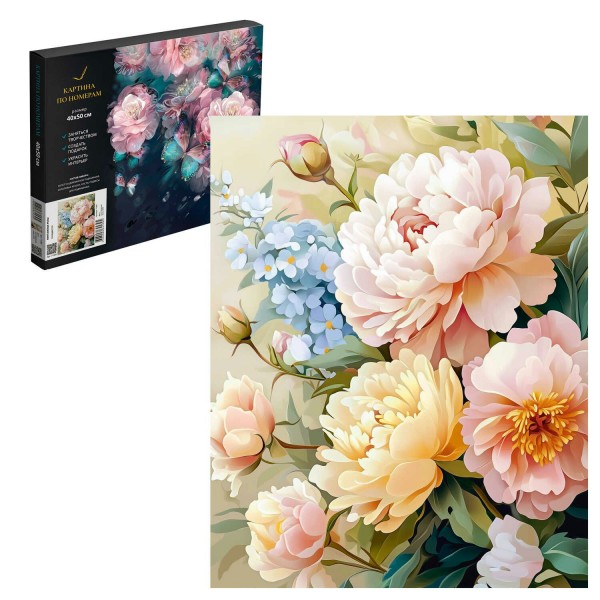 Картина по номерам холст на подрамнике 40х50 Винтажные розы 16 цветов 71260 Феникс