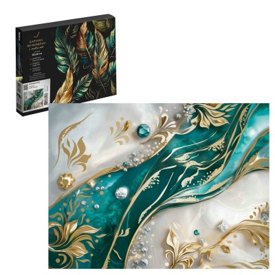 Картина по номерам холст на подрамнике 30х40 Изумрудное золото с поталью, 18 цветов 71278 Феникс