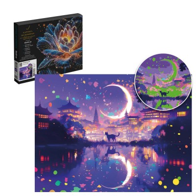 Картина по номерам холст на подрамнике 30х40 Прогулка под луной со светящимися красками, 19 цветов 71296 Феникс