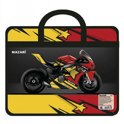 Папка на молнии А4 33х26х7,5см Bike пластиковая, с ручками М-16903 Mazari