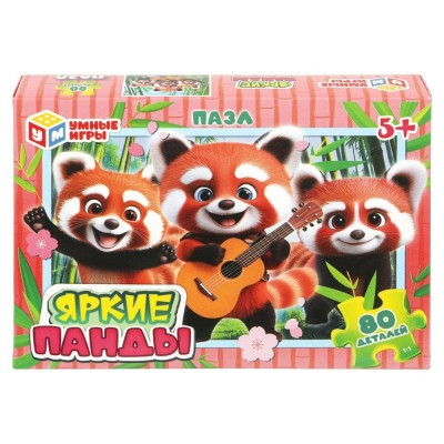 Умные игры Пазл 80 Яркие панды Россия Умные игры Пазл 80 Яркие панды Россия