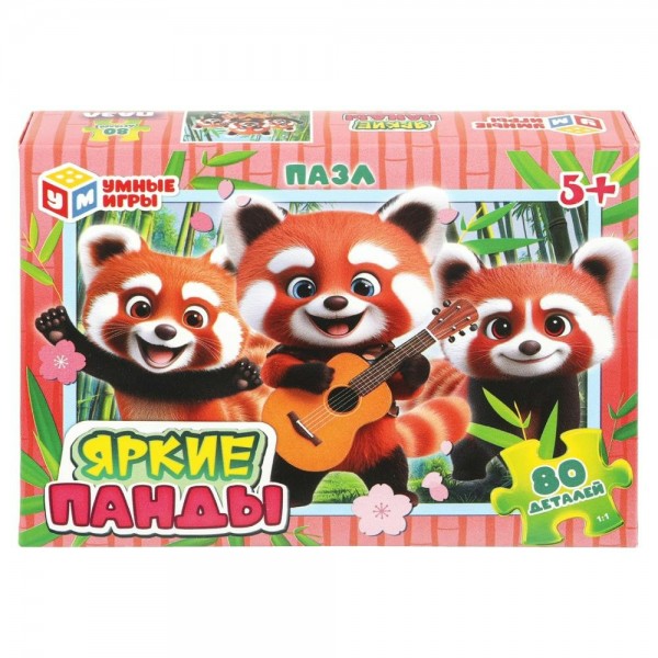 Умные игры Пазл 80  Яркие панды  Россия