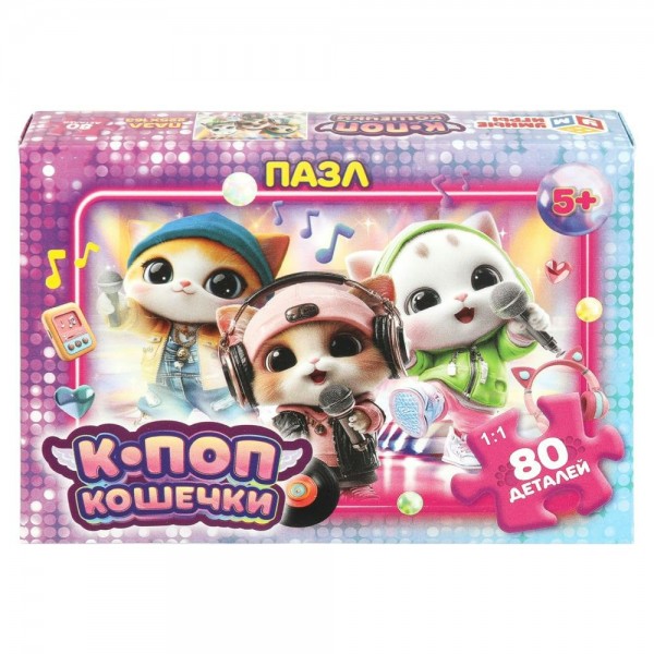 Умные игры Пазл 80  К - поп кошечки  Россия