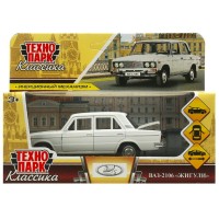 Технопарк Игрушка   Машина ВАЗ - 2106 Жигули металл 12 см, двери, багаж, инерц, белый 2106-12-WH Китай