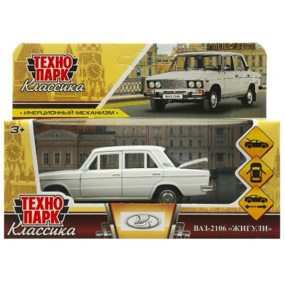 Технопарк Игрушка Машина ВАЗ - 2106 Жигули металл 12 см, двери, багаж, инерц, белый 2106-12-WH Китай Технопарк Игрушка Машина ВАЗ - 2106 Жигули металл 12 см, двери, багаж, инерц, белый 2106-12-WH Китай