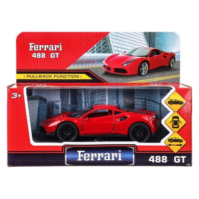 Технопарк Игрушка   Машина. Ferrari 488 GT/12 см, металл, инерционная 2210C0139-R3 Китай