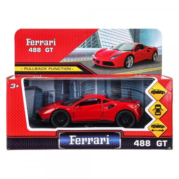Технопарк Игрушка   Машина. Ferrari 488 GT/12 см, металл, инерционная 2210C0139-R3 Китай