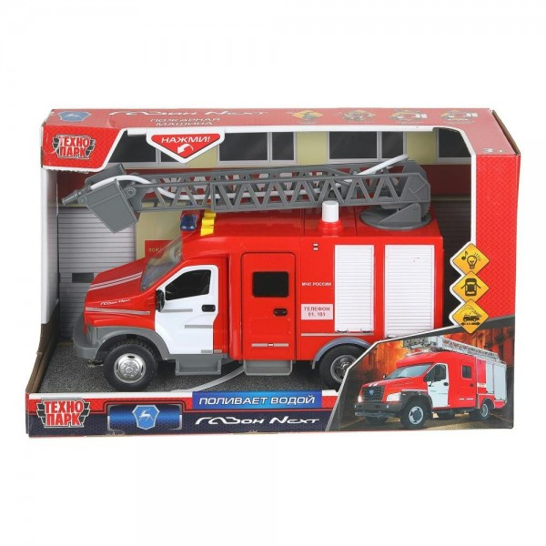 Технопарк Игрушка   Машина. Газон NEXT. Пожарная машина/22 см, пластик, свет, звук GAZONTANK-22PLFIR-RD Китай
