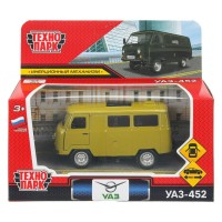 Технопарк Игрушка   Машина. Уаз-452 Буханка, 10,5 см, металл, двери, инерц, зеленый UAZ452-11-GN-NW Китай